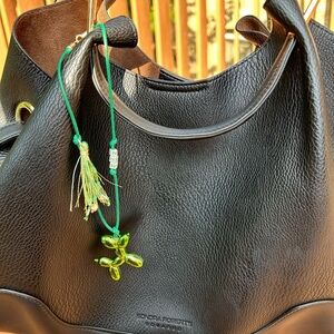 Bag key chain decor green dog tassel zzz